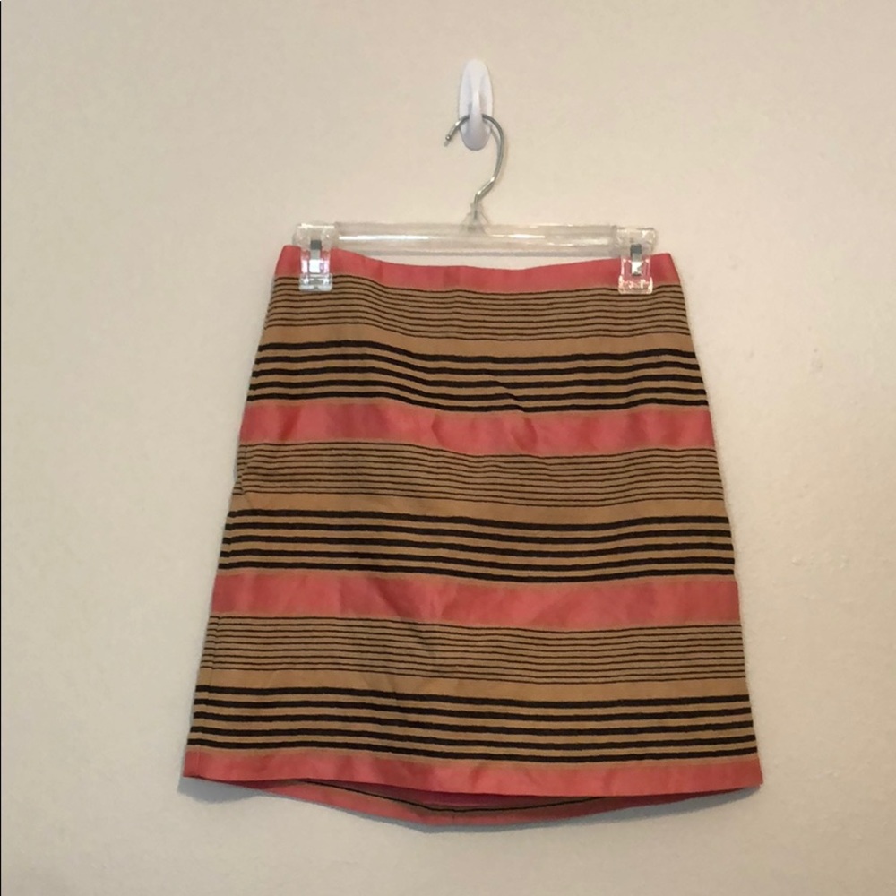 Loft tan and coral skirt